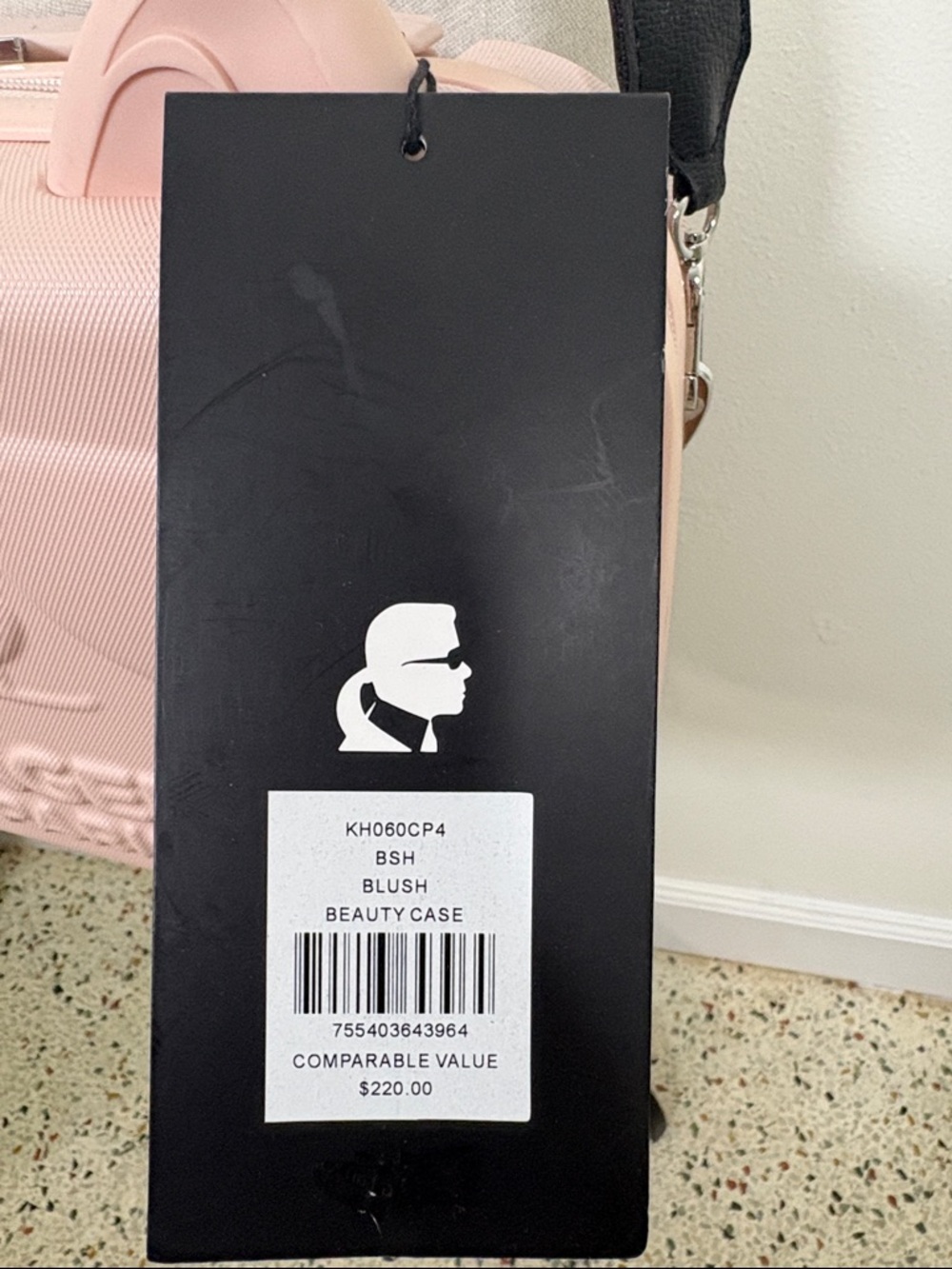 Karl Lagerfeld Pale Pink Embossed Hardcase Crossbody with Branded Strap - Picture 2 of 10